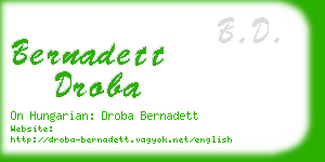 bernadett droba business card